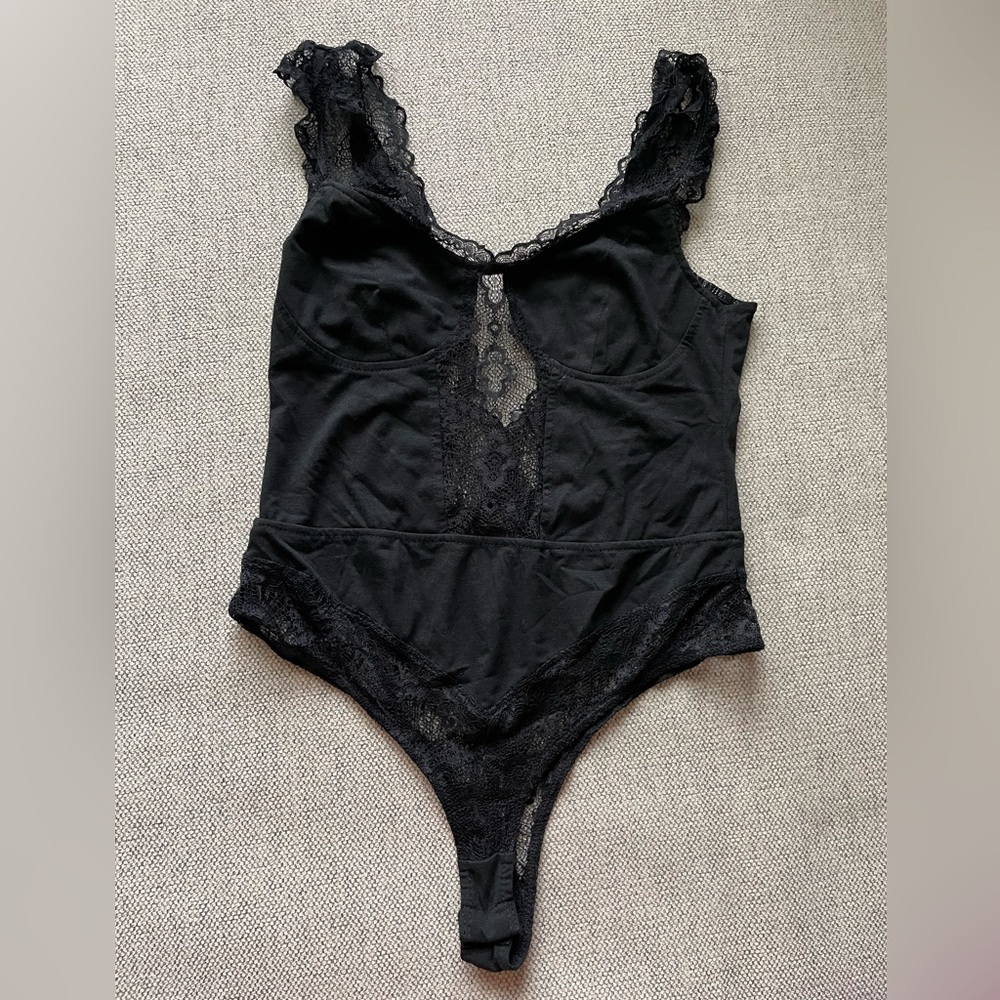 Lulus Black Lace Bodysuit